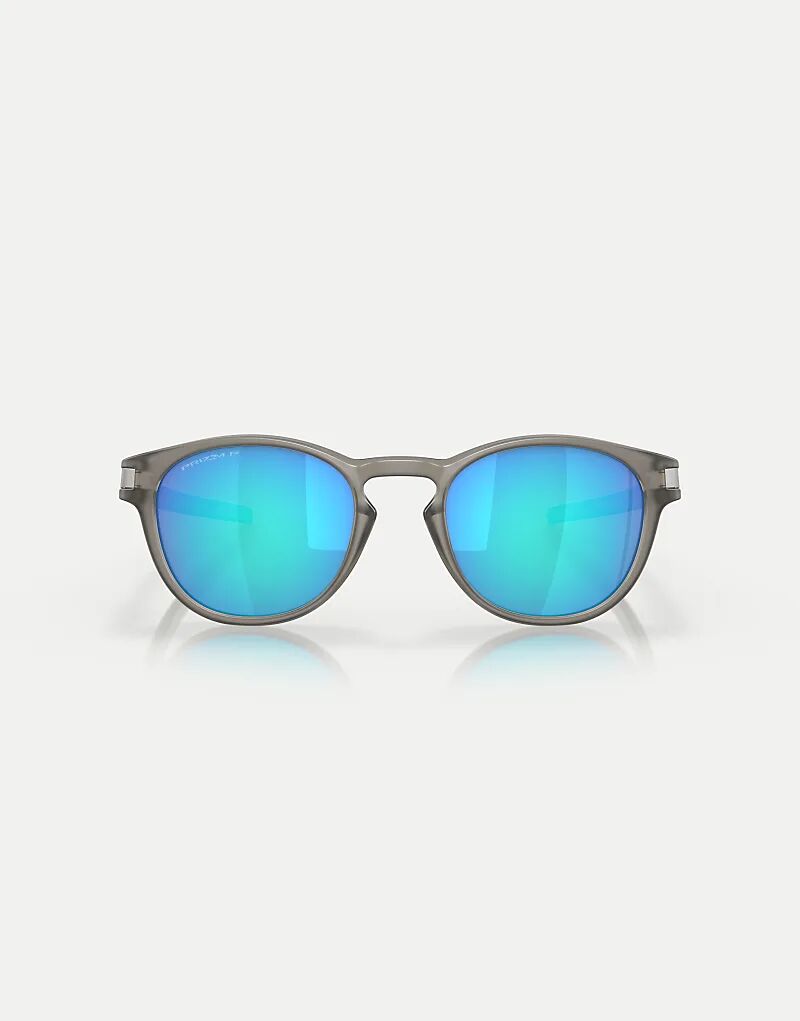 

Круглые поляризационные солнцезащитные очки Oakley Latch с синими зеркальными линзами в матово-серых чернилах