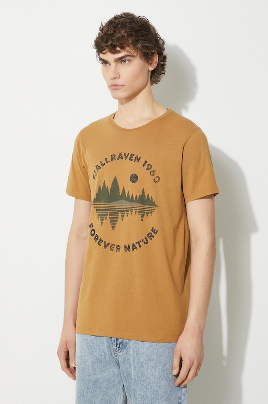 

Футболка хлопковая Forest Mirror T-shirt M Fjallraven, коричневый