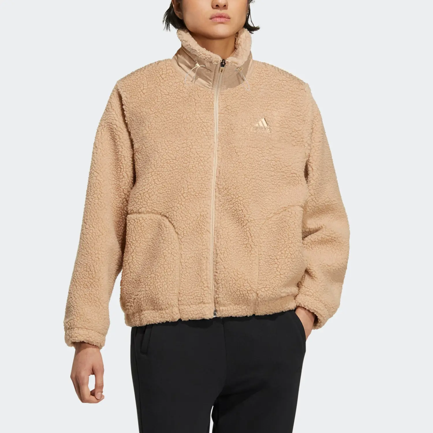 Adidas Женская куртка светло-коричневая, Light Umber — фото 4