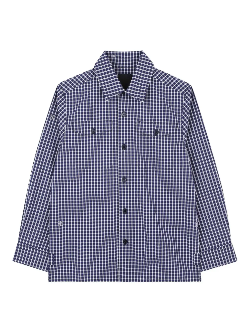

Клетчатая рубашка на пуговицах Givenchy Kids, синий