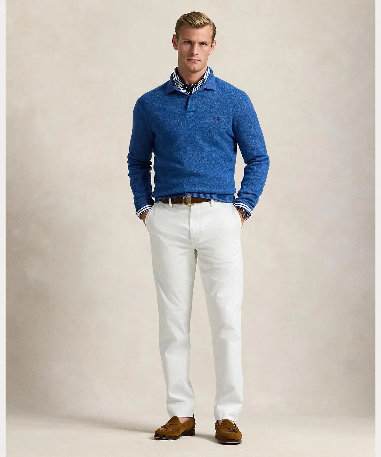 Чинос брюки прямого кроя со стрейчем Polo Ralph Lauren белые