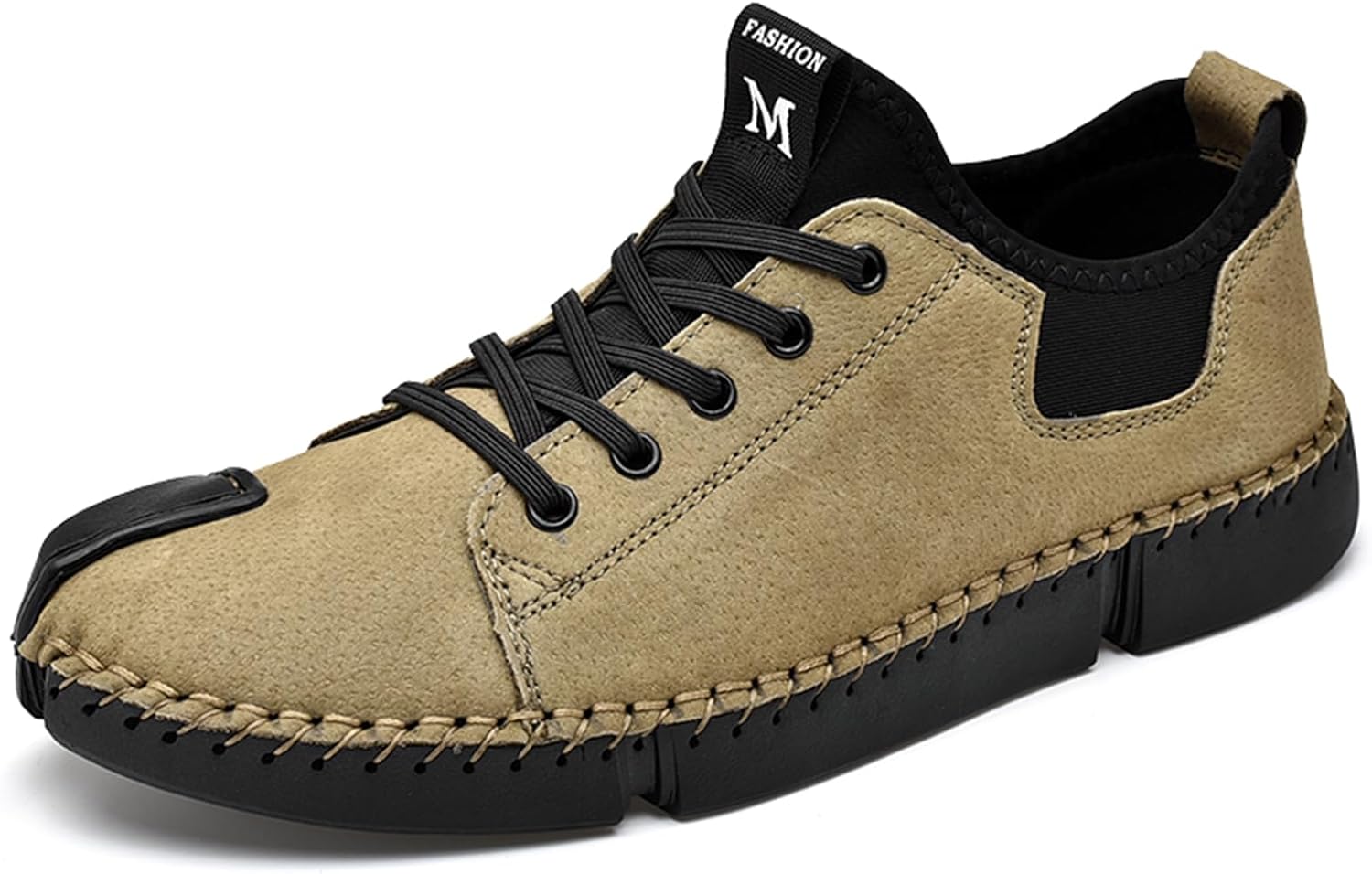 

Мужские кожаные повседневные туфли ручной работы, слипоны, легкие лоферы средней высоты, обувь для ходьбы и вождения Abborora, хаки