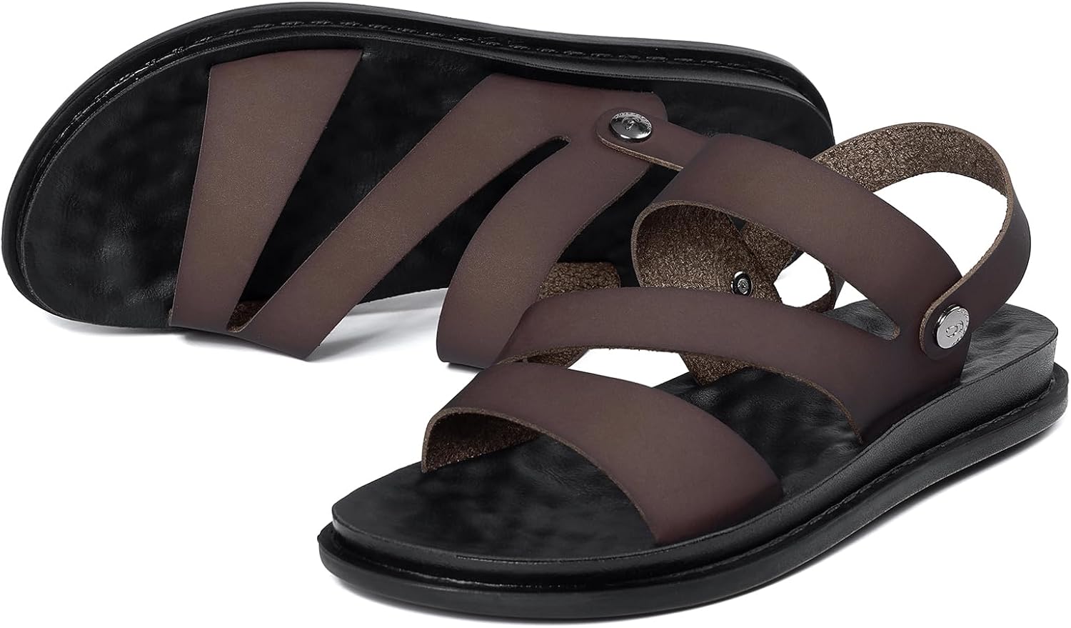 

Мужские пляжные сандалии MOGU MAOMAO, плоская подошва, регулируемые двойные ремешки на щиколотке, без застежки, противоскользящий материал, мягкие сандалии, коричневый