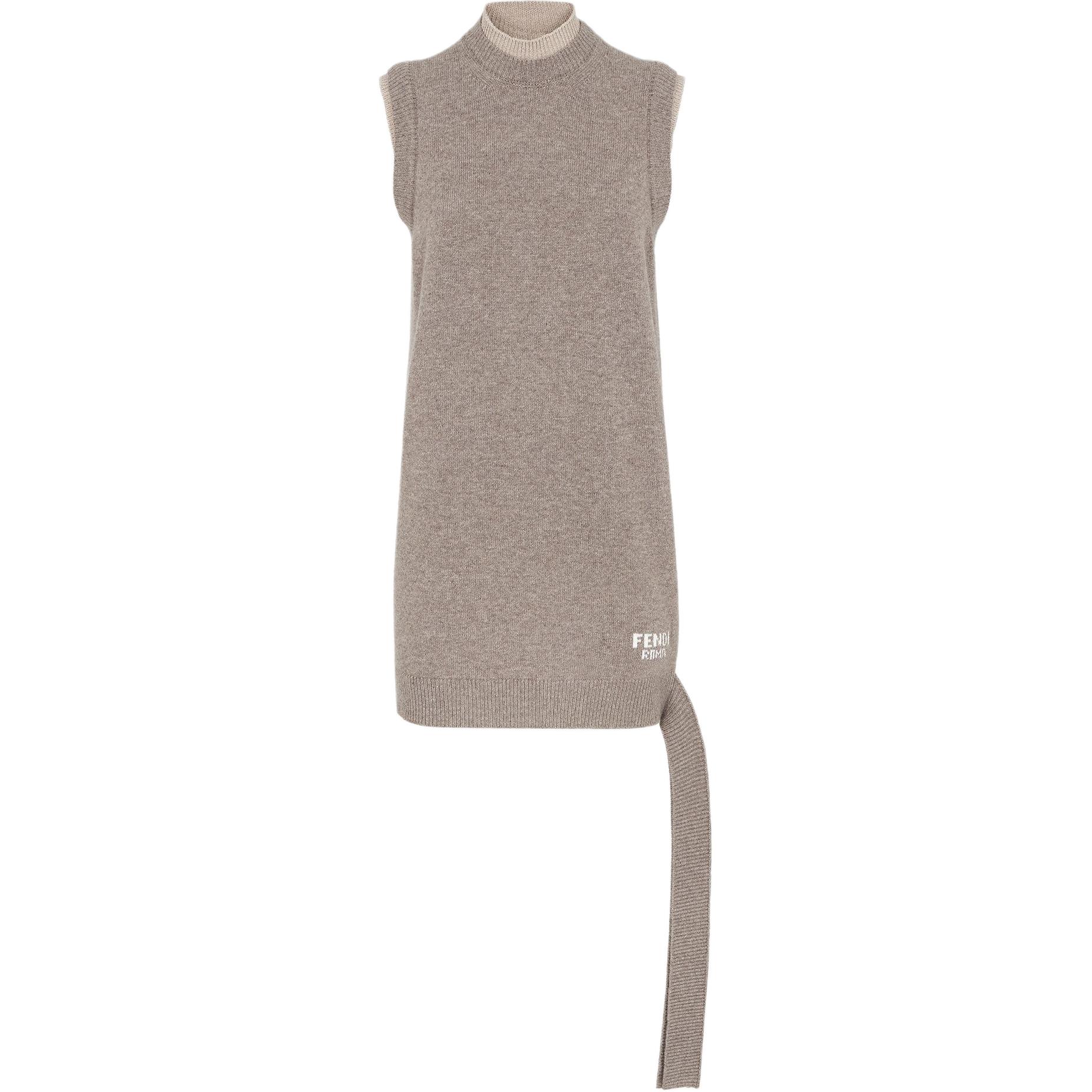 

Логотип детализированное платье без рукавов мини FENDI, серый