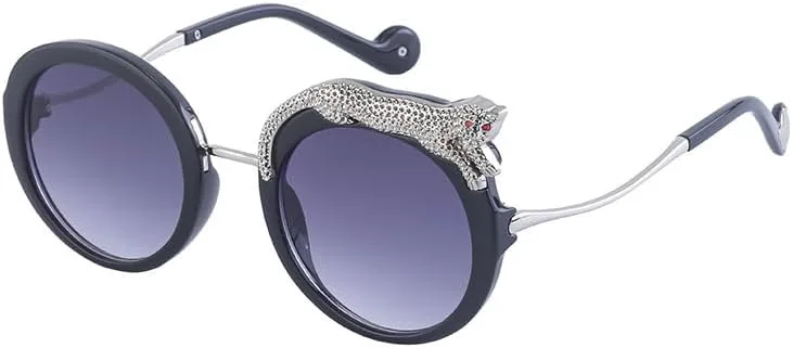 

Женские солнцезащитные очки в стиле панк с леопардовым принтом - круглая оправа в европейско-американском стиле, защита от ультрафиолета UV400 DHJKLUJO, 3