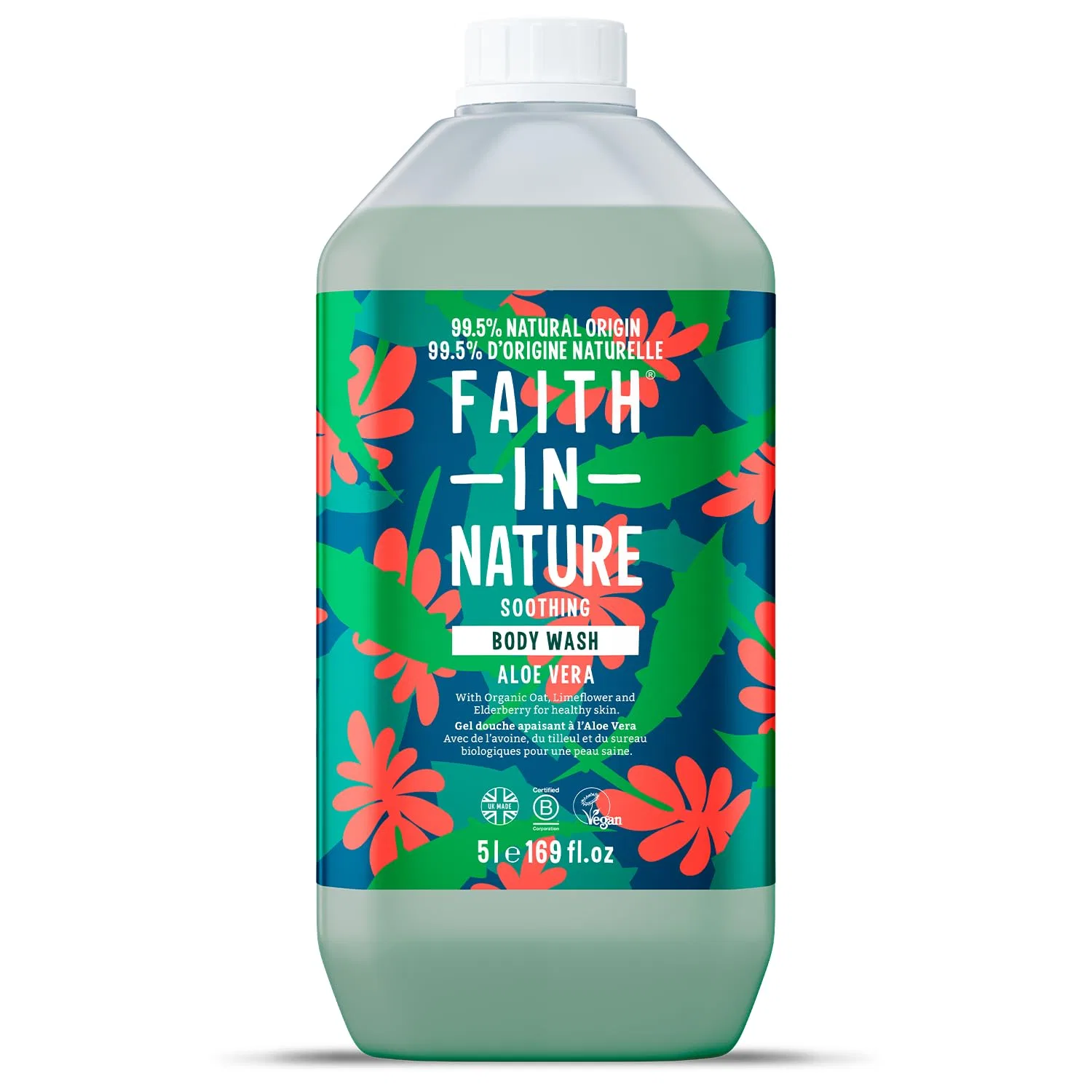 Натуральный гель для душа Faith In Nature с алоэ вера, 5 л Faith In Nature, Aloe Vera.