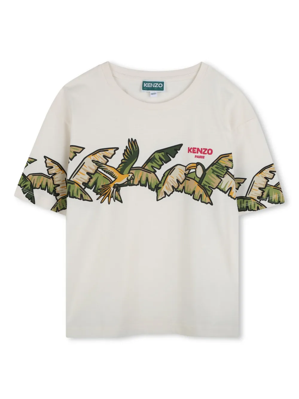 

Футболка с графичным принтом Kenzo Kids, белый