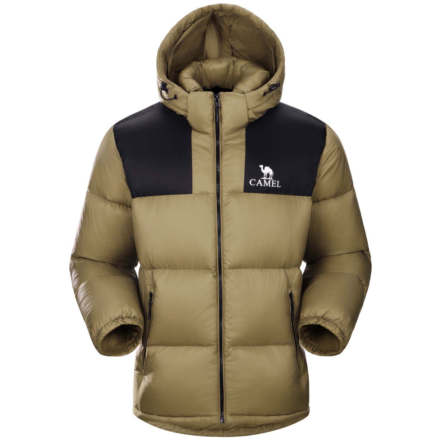 

CAMEL Теплая флисовая серия пуховик Unisex, Papaya Brown/Phantom Black