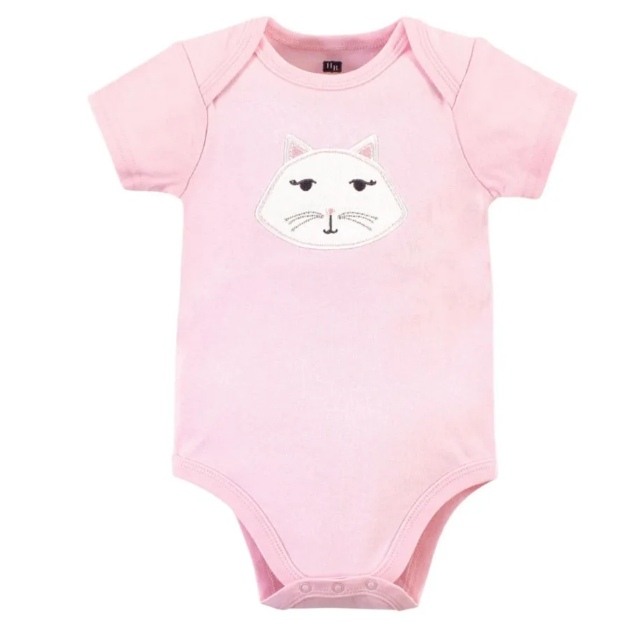 Комплект из 3 мягких хлопковых боди на каждый день Hudson Baby, розовый kitty — фото 3