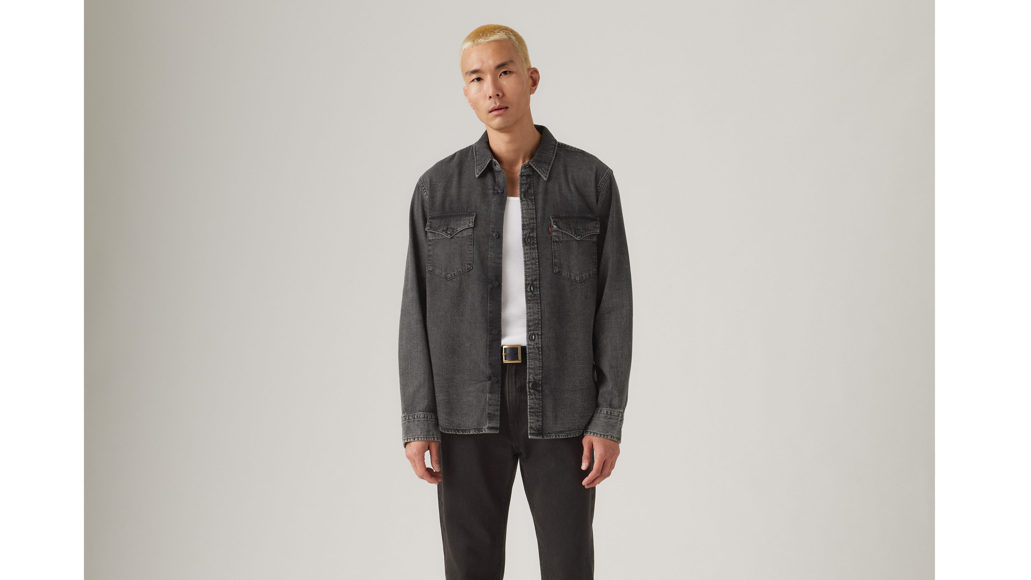 Рубашка свободного кроя в стиле вестерн Levi's, Night Shadow Black Wash - Black — фото 2