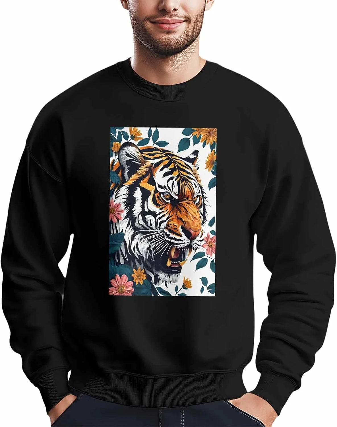 

Мужской свитшот Animal King Tiger Graphic с длинными рукавами Winvebermior