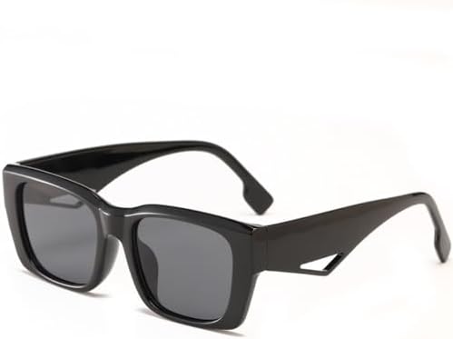 

Солнцезащитные очки Square Jelly Color 2027 для женщин, ретро-классические зеленые и оранжевые оттенки, защита от УФ-излучения UV400, мужские солнцезащитные очки MTZJH, Black Grey