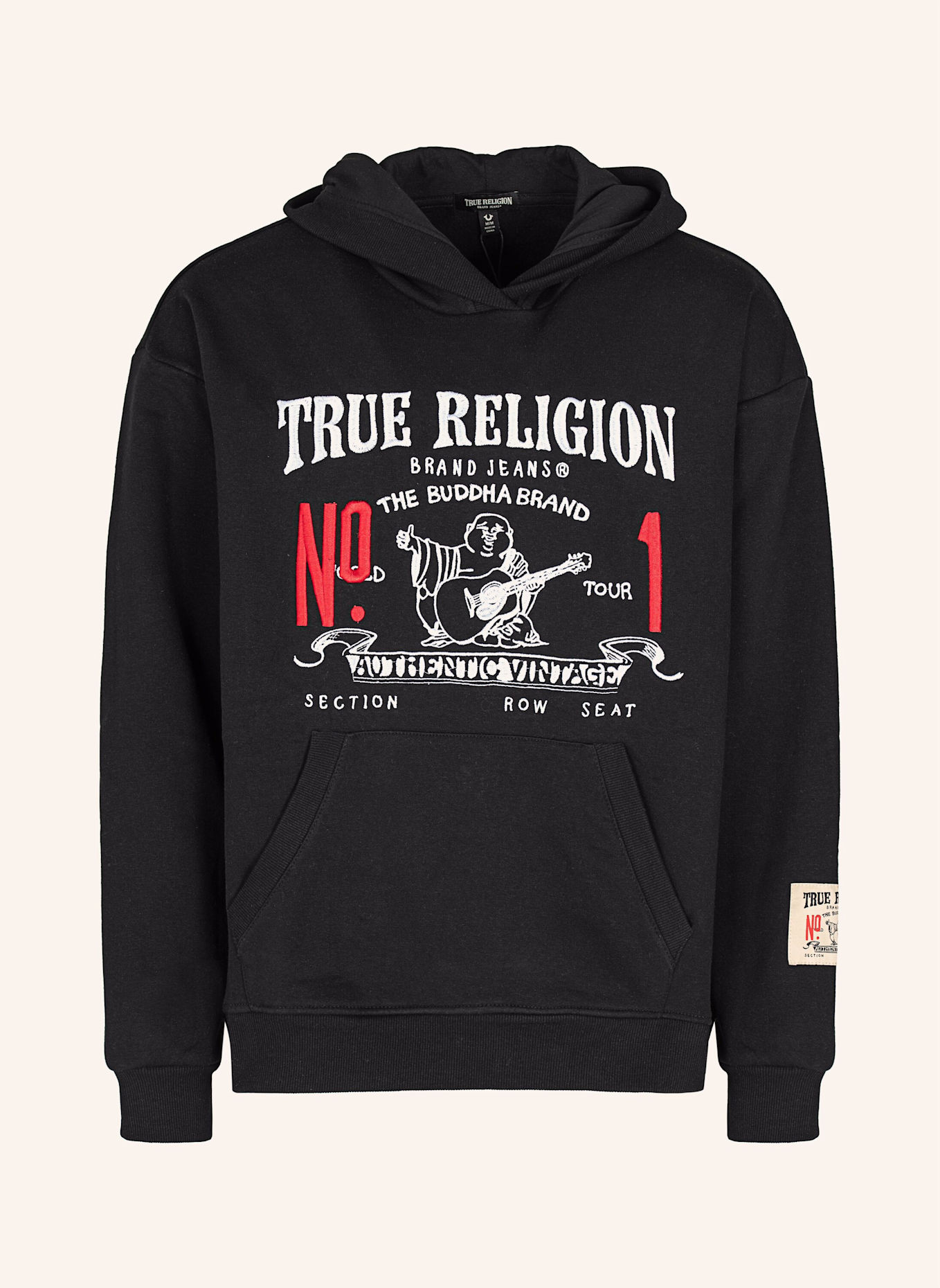 

Толстовка с капюшоном настоящий винтаж True Religion, черный