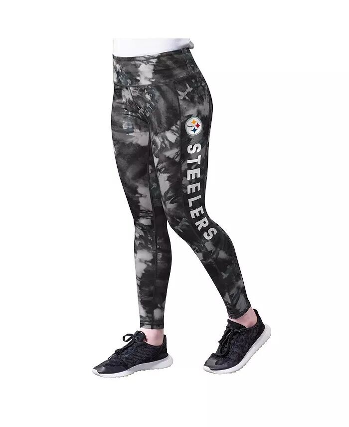 

Женские черные леггинсы Pittsburgh Steelers Aubrey Tie-Dye MSX by Michael Strahan