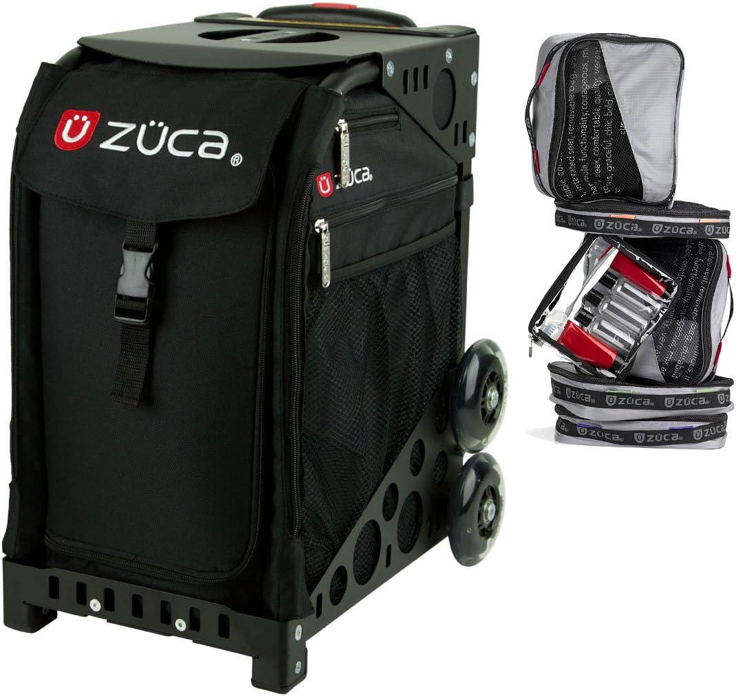 

Спортивная сумка-вкладыш Zuca "Obsidian", черная рама, мигающие колеса и набор с чехлом для флаера, Черный, Спортивная сумка-вкладыш Zuca "Obsidian", черная рама, мигающие колеса и набор с чехлом для флаера