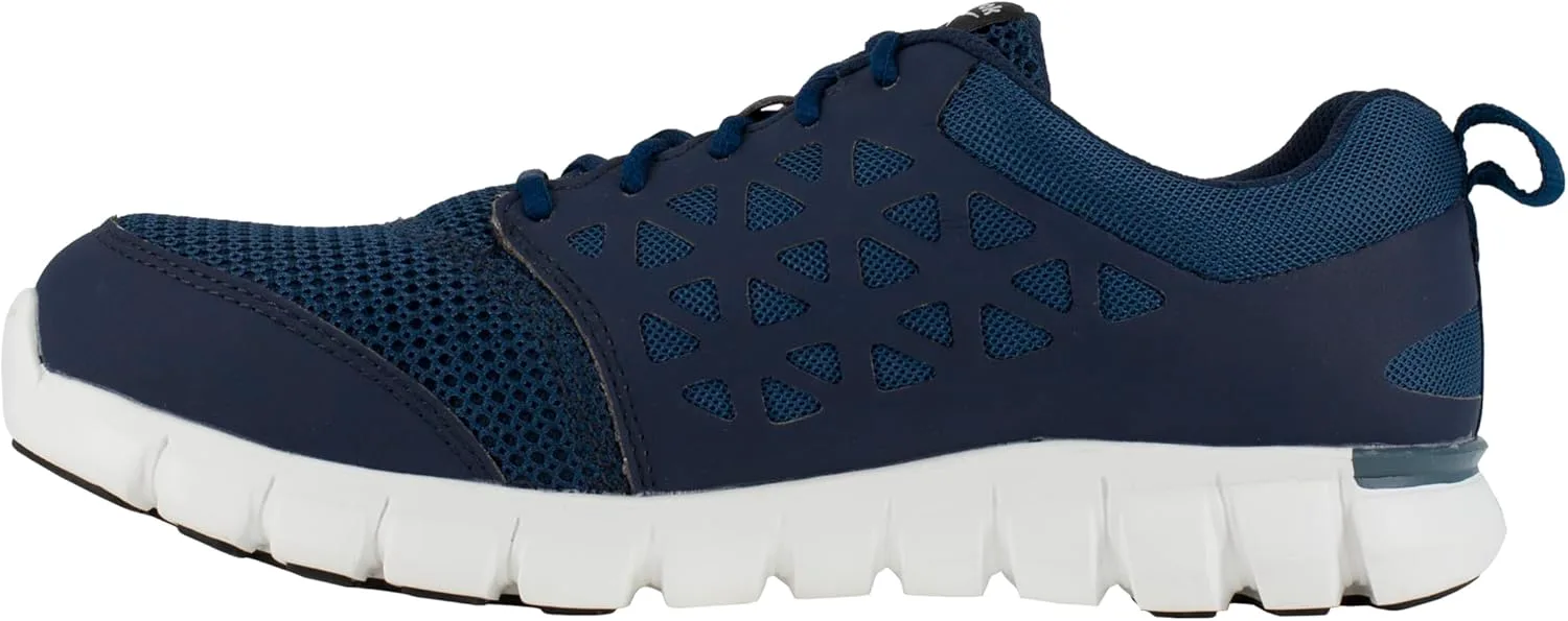 Мужские рабочие кроссовки Reebok Work Sublite Cushion с электрозащитным носком из сплава - черные, синий — фото 3