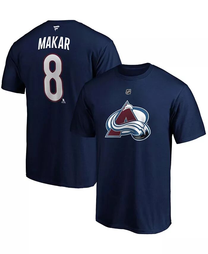 

Мужская футболка Cale Makar Navy Colorado Avalanche Authentic Stack с именем и номером команды Fanatics, синий