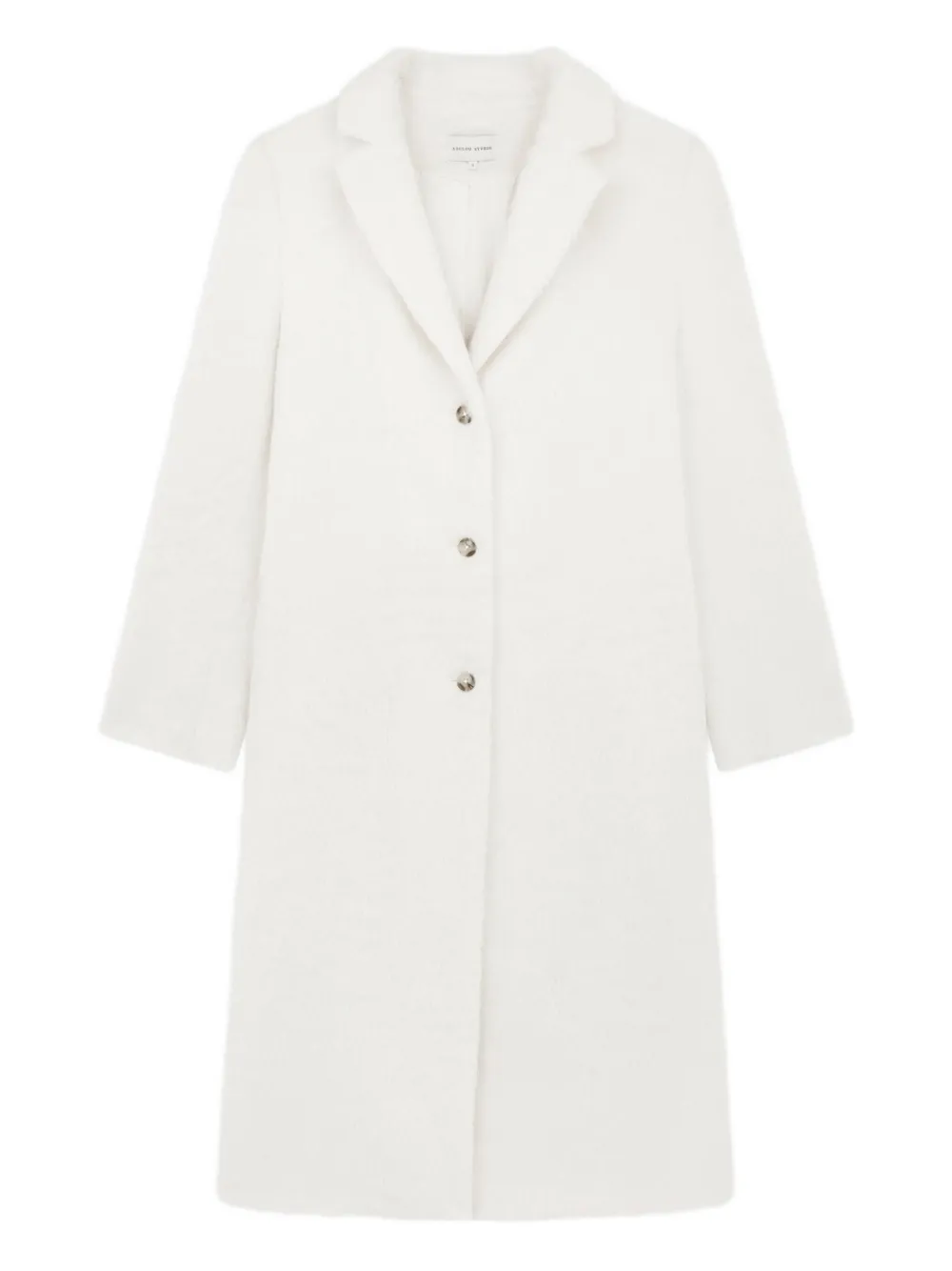 

Пальто из смешанной шерсти альпаки на пуговицах LouLou de Saison, белый