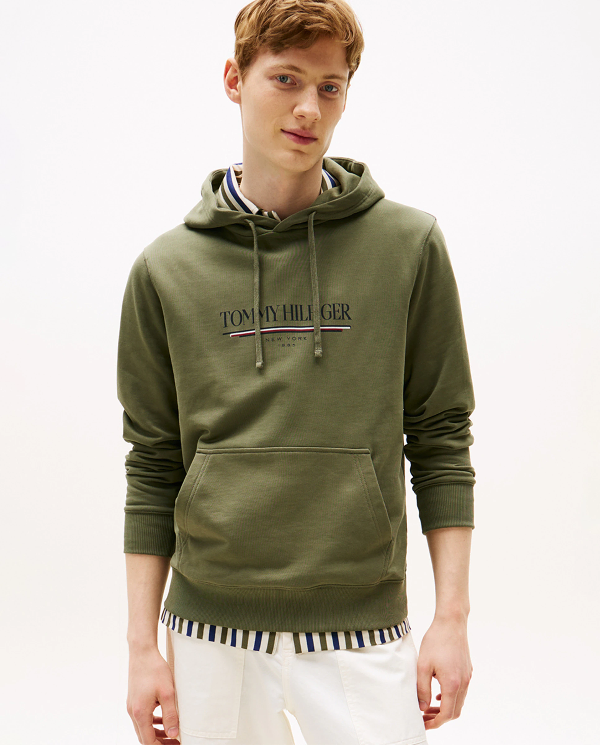 

Мужская худи без молнии Tommy Hilfiger, темно-зеленый