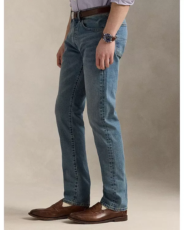 Узкие прямые джинсы Varick синего цвета Polo Ralph Lauren, Blue — фото 4