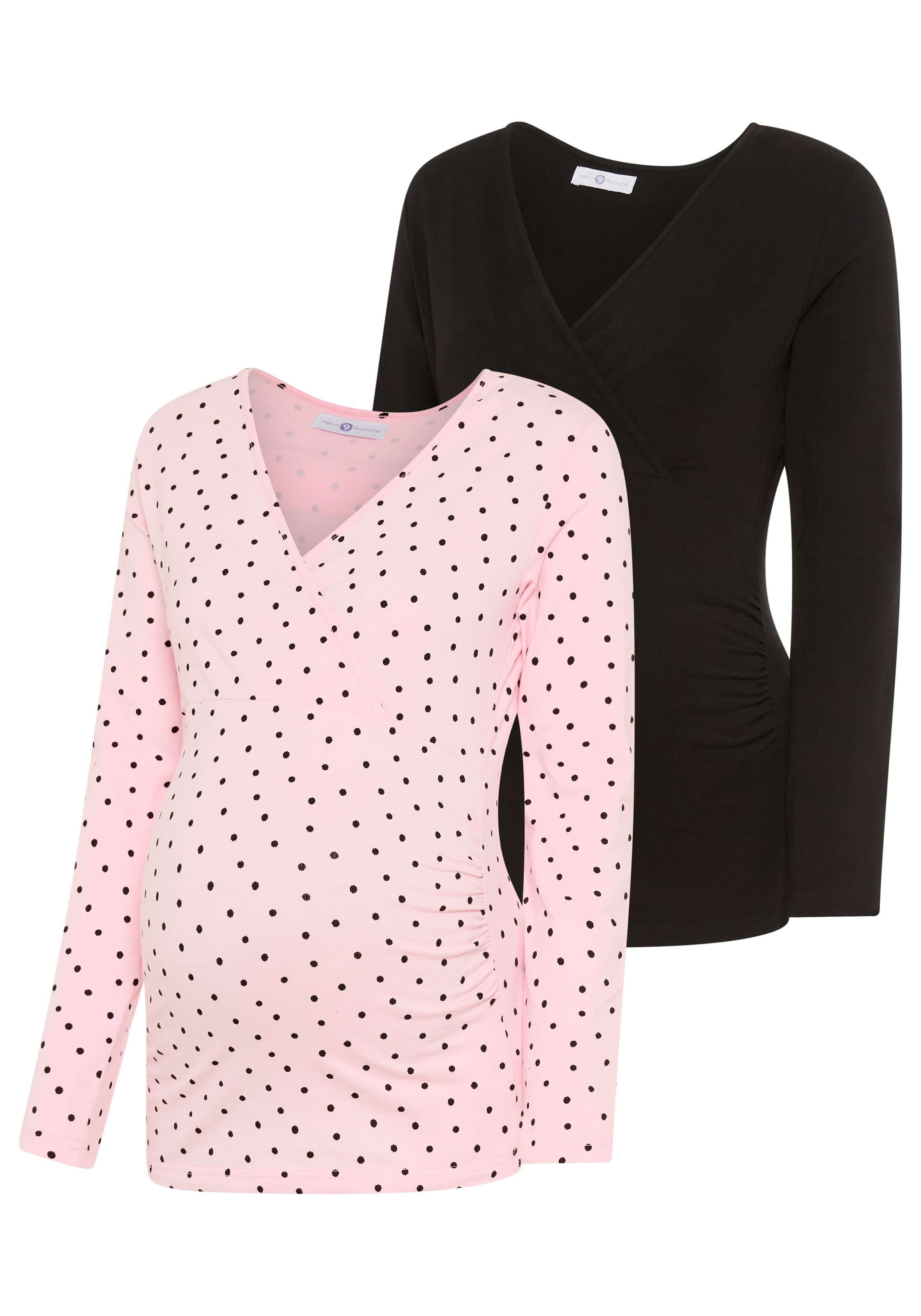 

Neun Monate Лонгслив в цвете Rose, Black