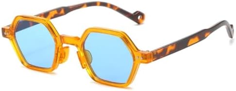 

Солнцезащитные очки 2026 Clear Ocean Lens Polygon, модные, с защитой от УФ-излучения UV400, шестиугольные линзы, заклепки, для женщин и мужчин, C4, один размер MTZJH, One Color