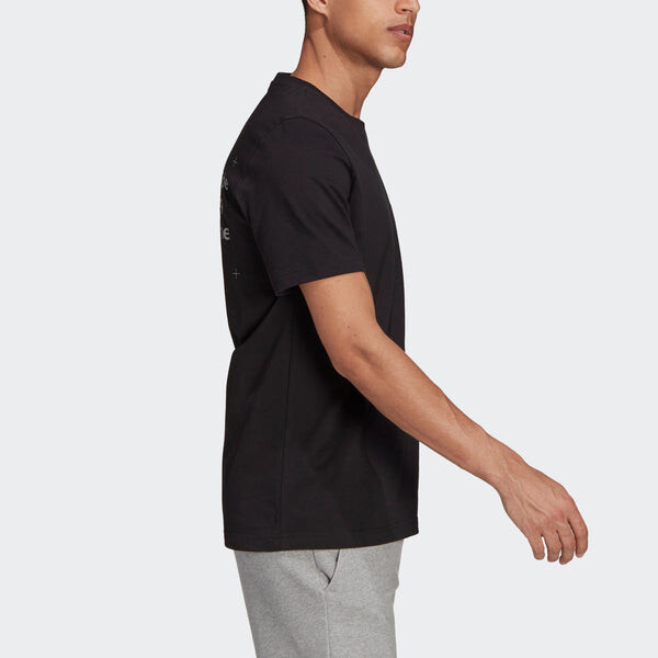 Футболка 3bar logo tee 2 casual sports alphabet printing short sleeve black Adidas, черный — фото 4