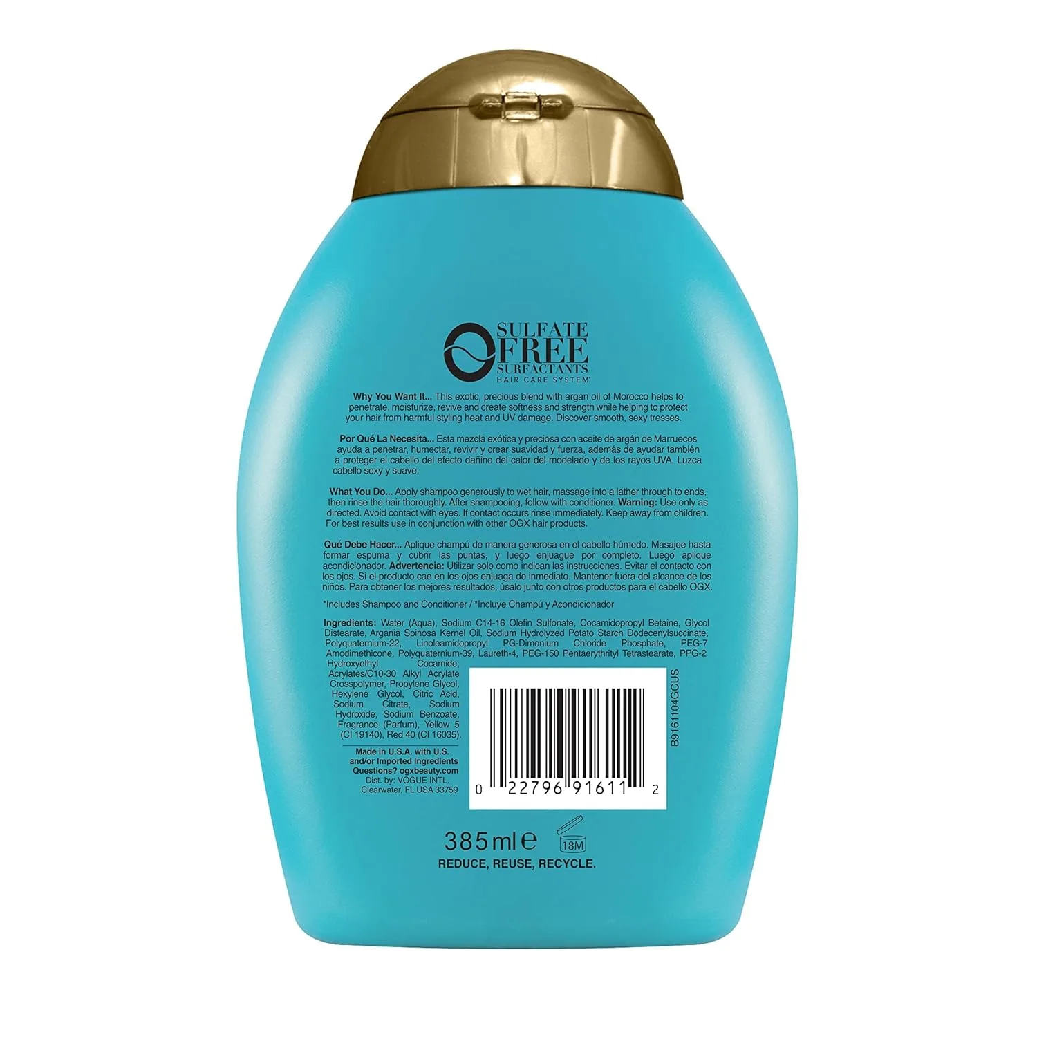 Набор из 5 шампуней OGX Renewing Argan Oil of Morocco для ухода за волосами | Без парабенов | Без сульфатов — фото 2