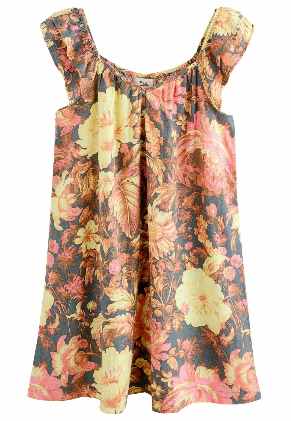 

Повседневное платье TALL FIT -V-NECK RUFFLE SLEEVE Next, синий