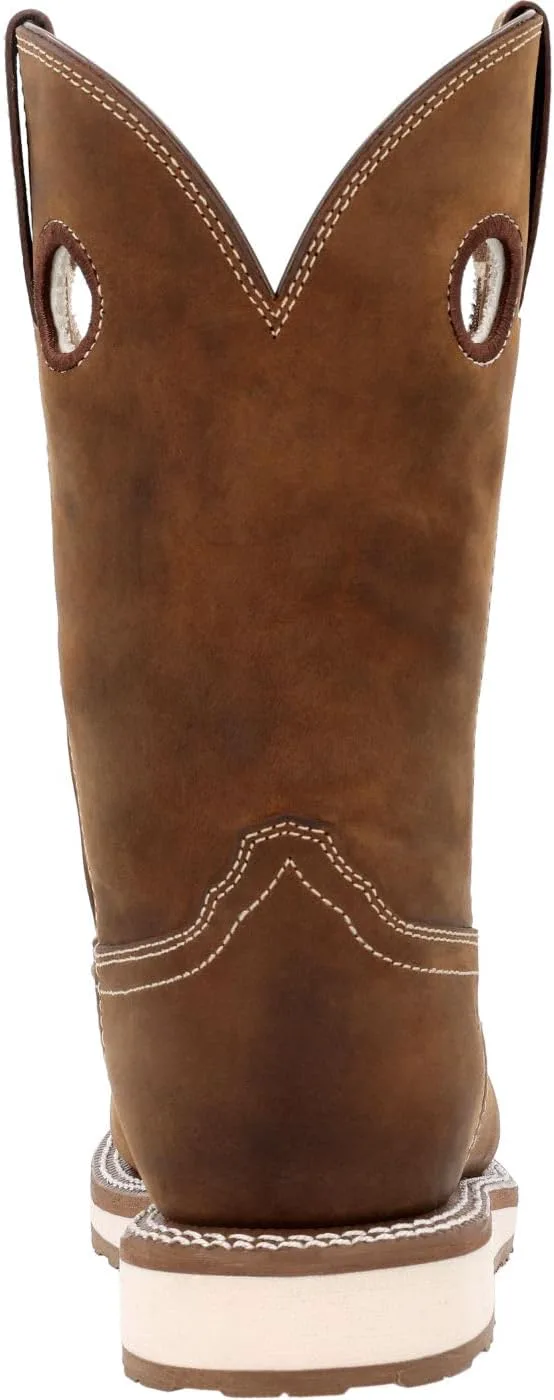 

Мужские рабочие ботинки Durango Maverick Wxp с стальными носками, водонепроницаемые, вестерн на каблуке клин, коричневый