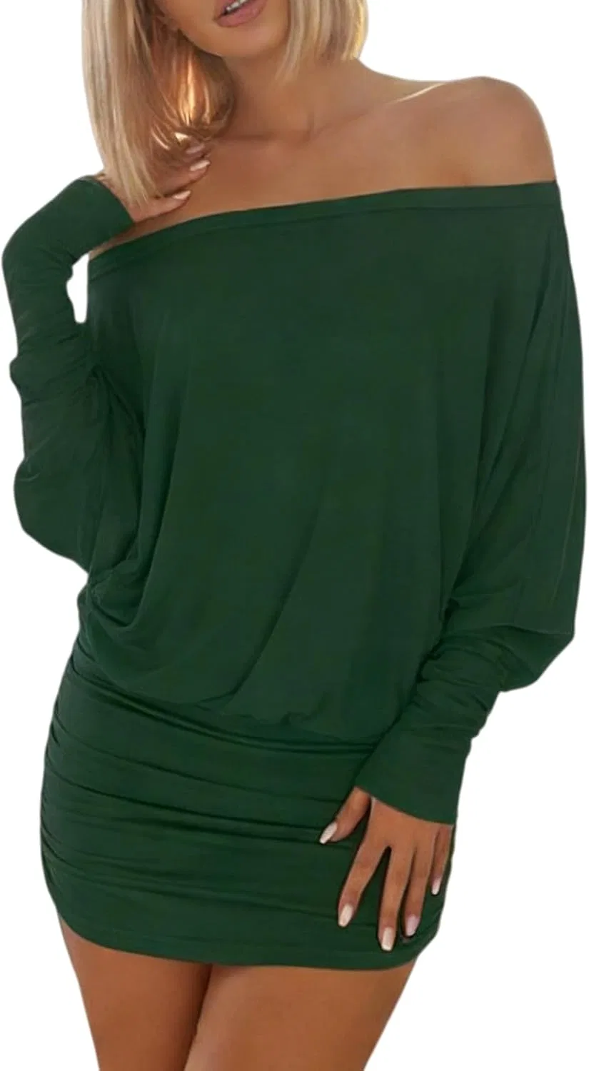 Generic Платье Off The Shoulder с прозрачными вставками и рукавами-крыльями — фото 4