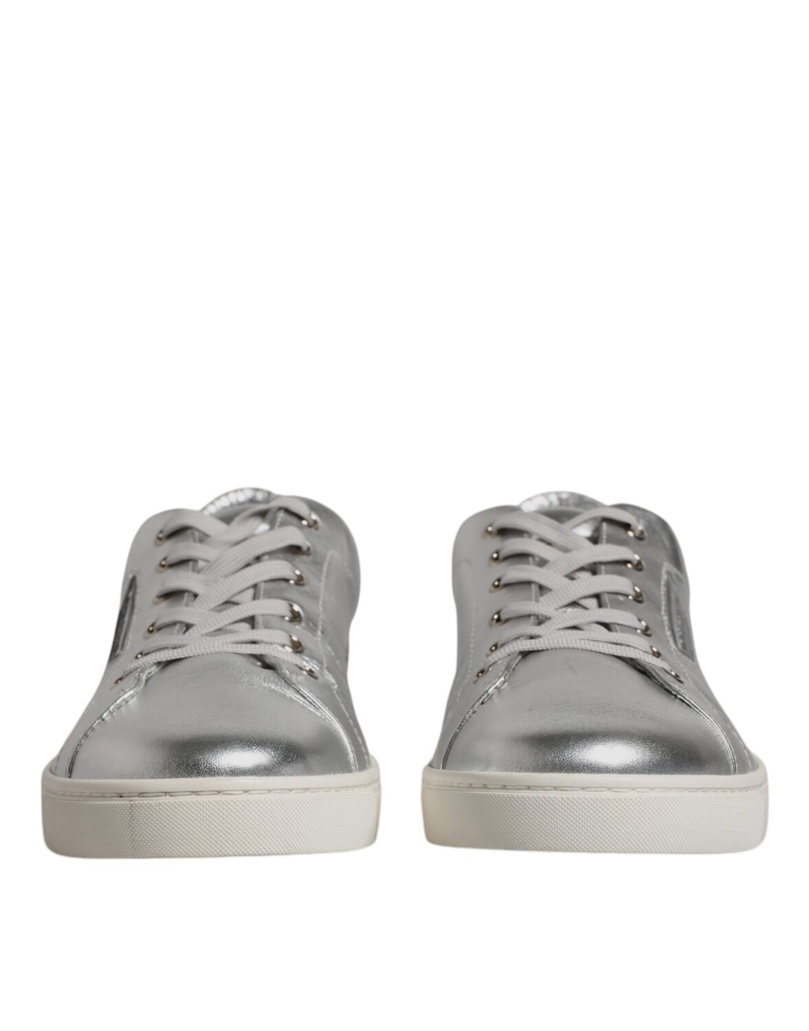 Низкие кожаные кеды Silver London Dolce & Gabbana, серебряный — фото 2