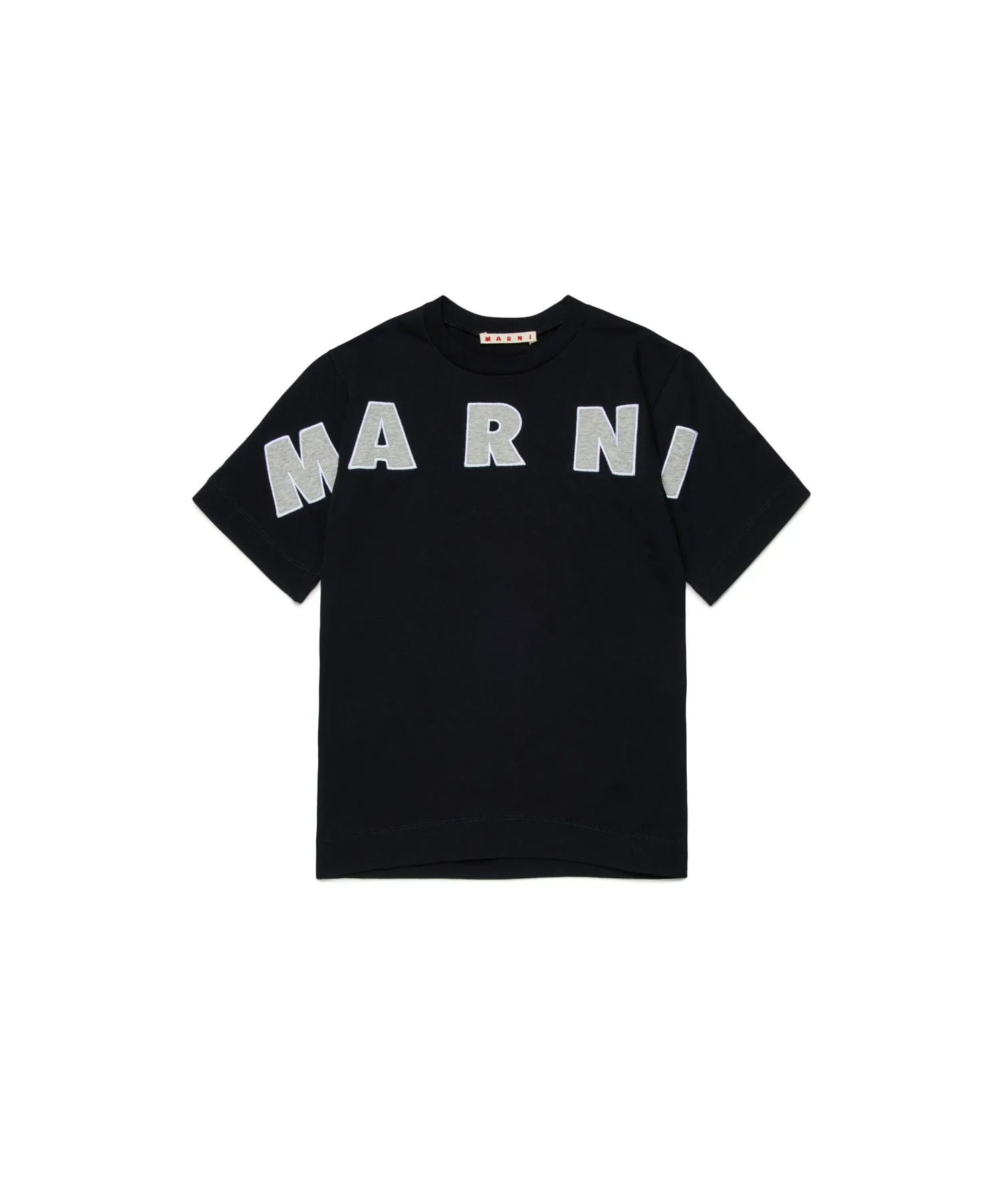Детская футболка MARNI с вышивкой, чёрный