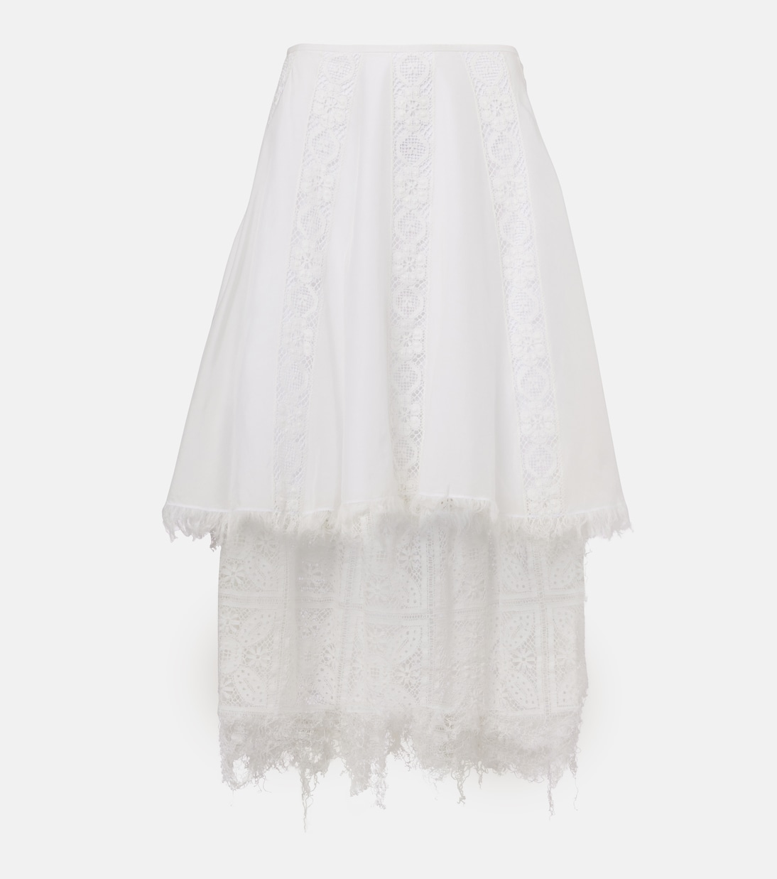 

Юбка миди из хлопка и шелка Paula's Ibiza Loewe, белый