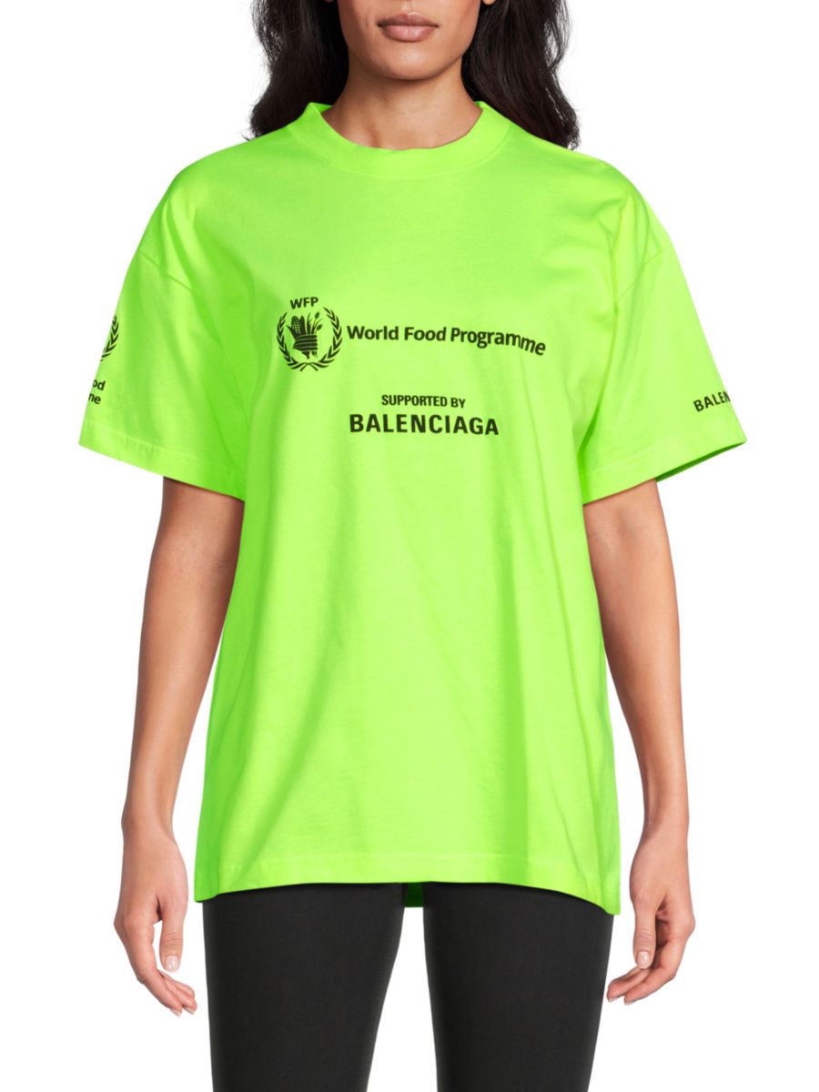 

Футболка среднего кроя с графическим принтом Balenciaga, цвет Fluorescent Yellow Green