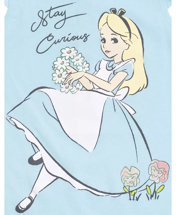 Комбинезон с кнопками и повязка на голову Minnie Mouse для девочек Alice in Wonderland, синий — фото 4