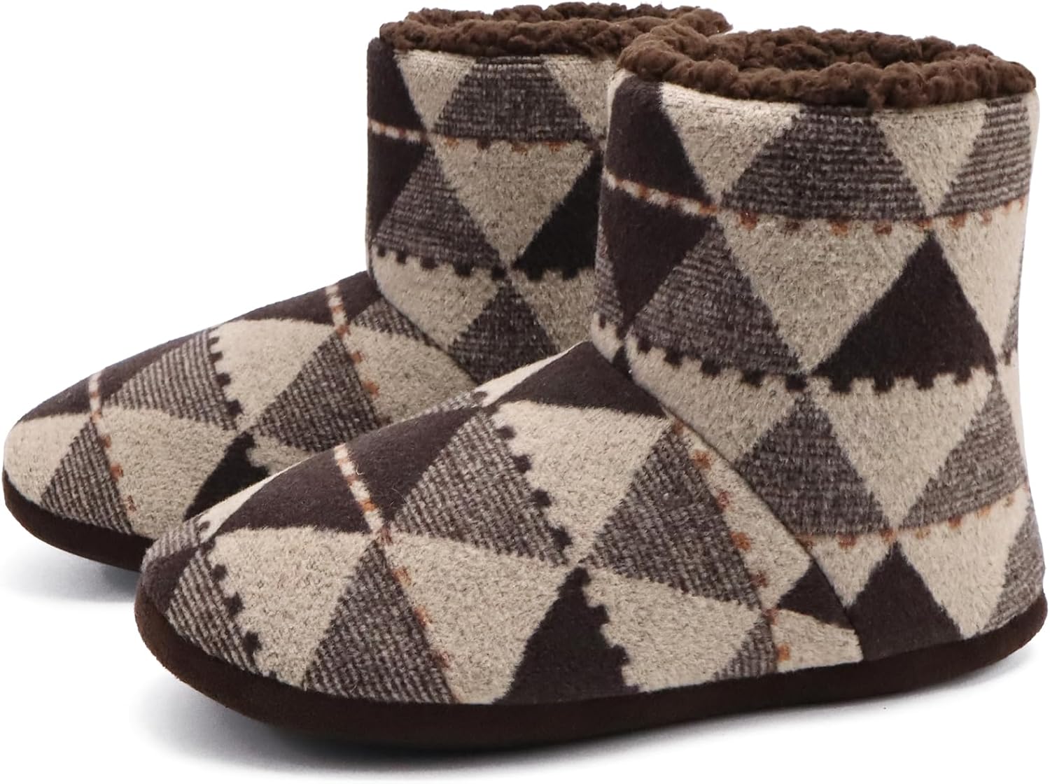 

GPOS Вязаные тапочки из каменной ваты для мужчин, теплые домашние, на мягкой подошве с эффектом памяти, мягкая резиновая подошва, коричневый