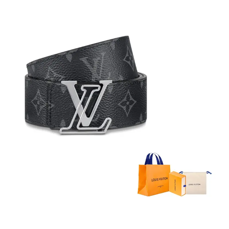

LOUIS VUITTON Кожаный ремень унисекс шириной 4 см, Black