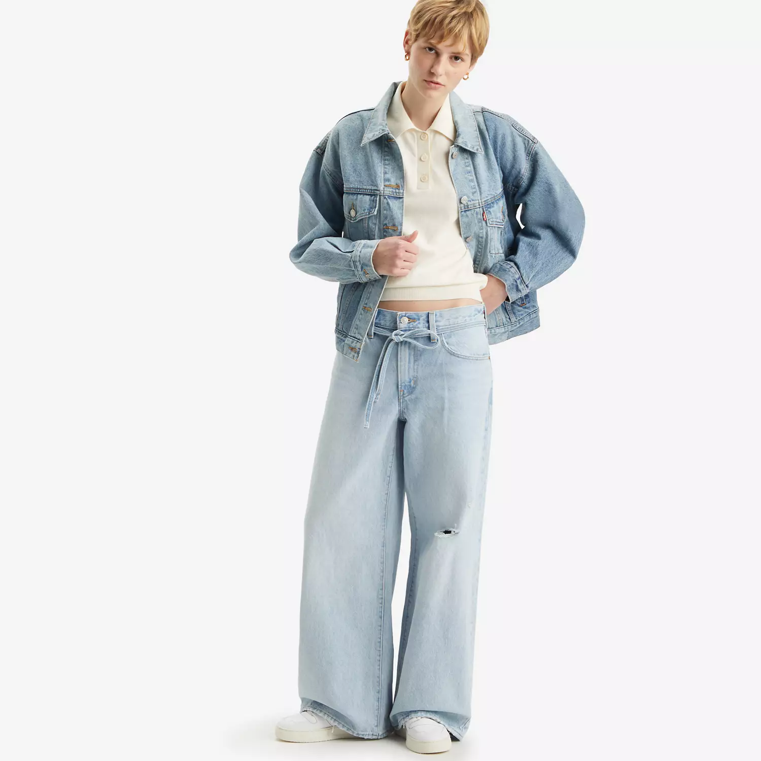 

Прямые женские джинсы xl Levi's, цвет Karma's Coming - Light Wash