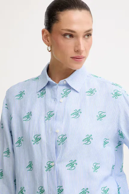 Блузка свободного кроя SUMMER Tommy Hilfiger, синий — фото 4