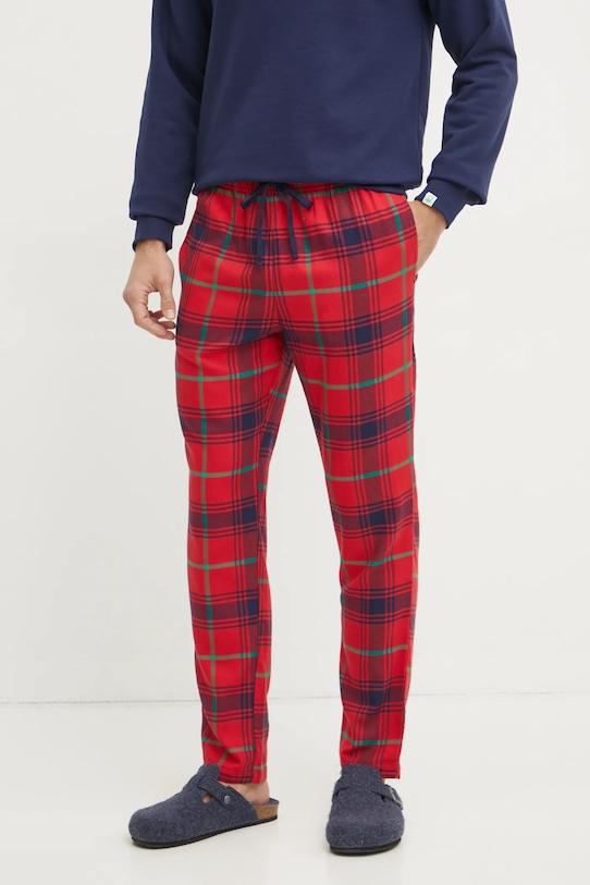 

Хлопковые пижамные брюки United Colors Of Benetton, красный