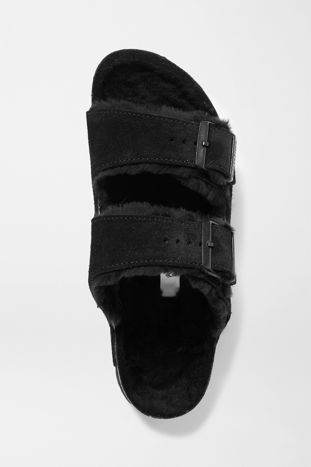 BIRKENSTOCK замшевые сандалии Arizona с подкладкой из овчины, черный — фото 3