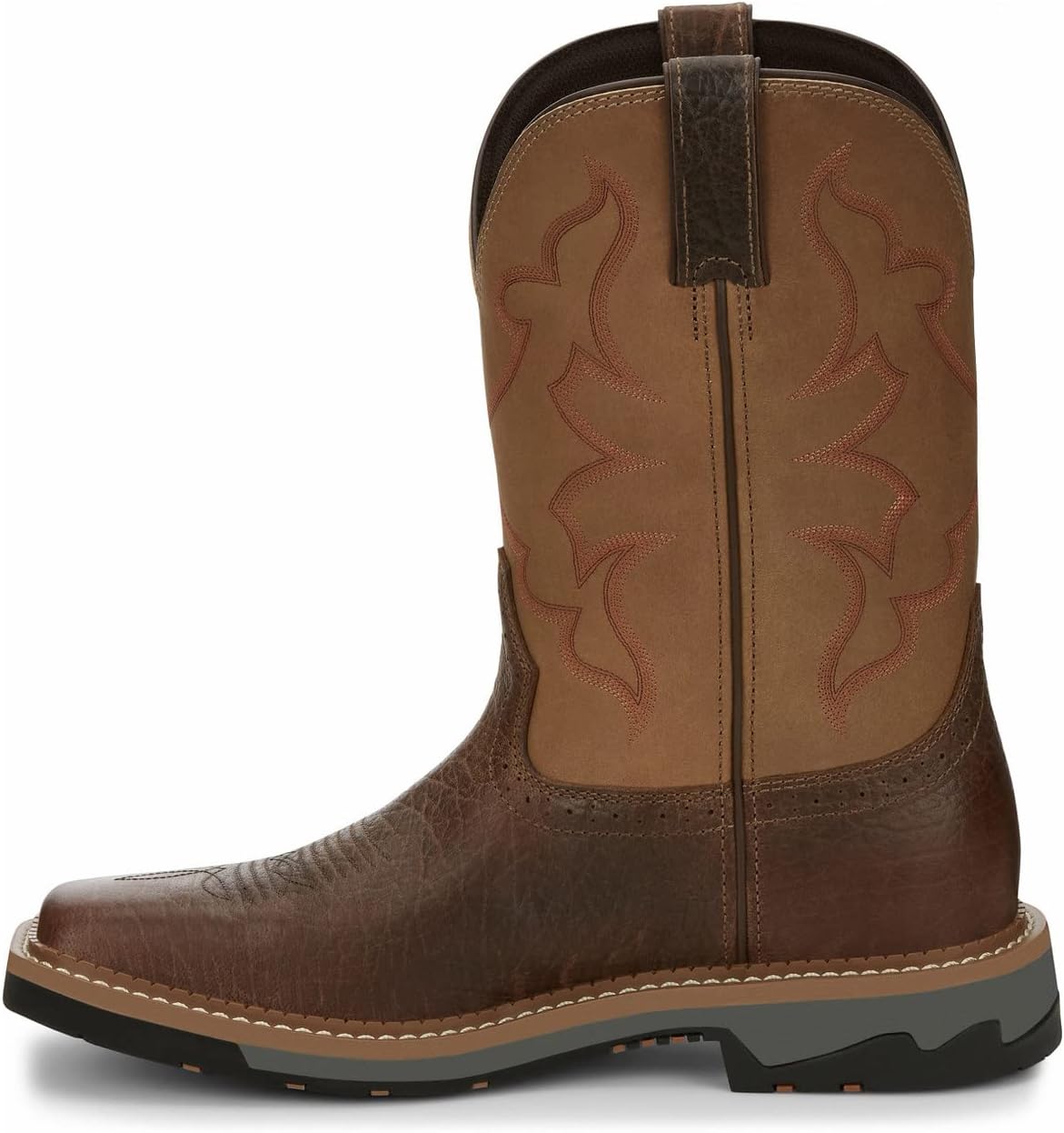 Мужские сапоги Justin Men's Boot Barn Carbide Western Work с мягким носком - Mj2203, коричневый — фото 3