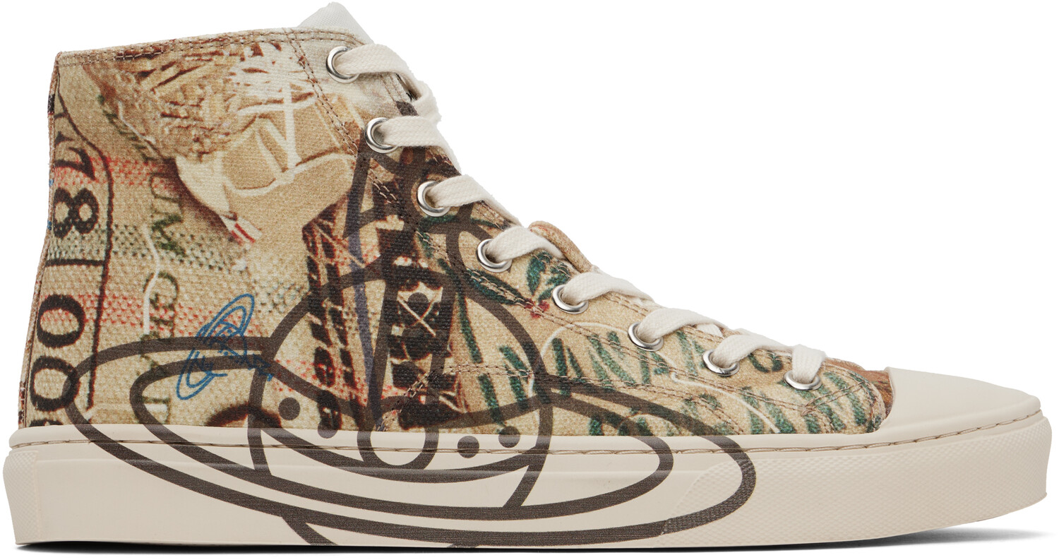 

Бежевые высокие кеды Plimsoll Vivienne Westwood