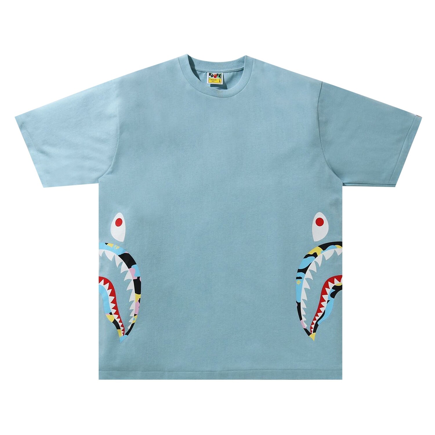 

Свободная футболка BAPE Multi Camo Side Shark, синяя