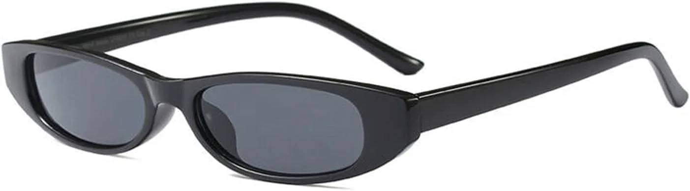 

Ретро прямоугольные солнцезащитные очки для женщин "кошачий глаз", маленькие квадратные очки в стиле 90-х, модные очки Y2K для летнего отдыха AOOLIA, Black