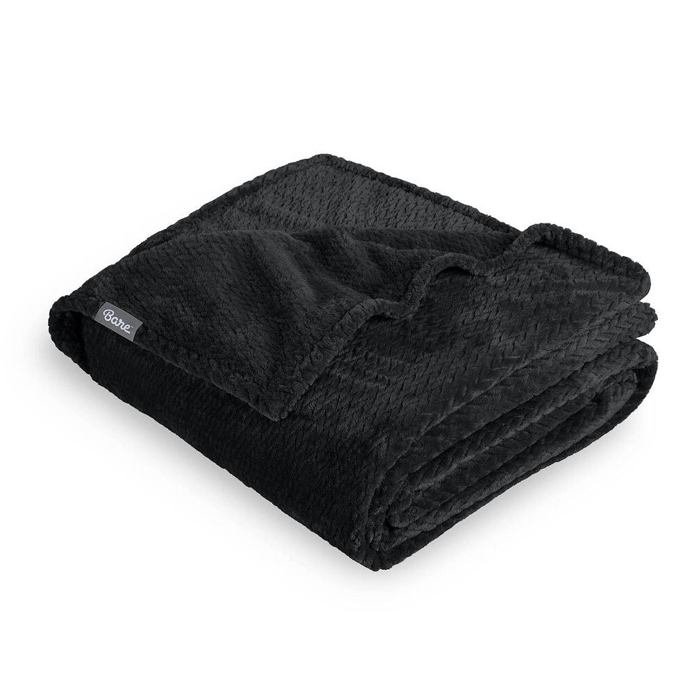 

Текстурированное одеяло из микроплюша Bare Home, черный