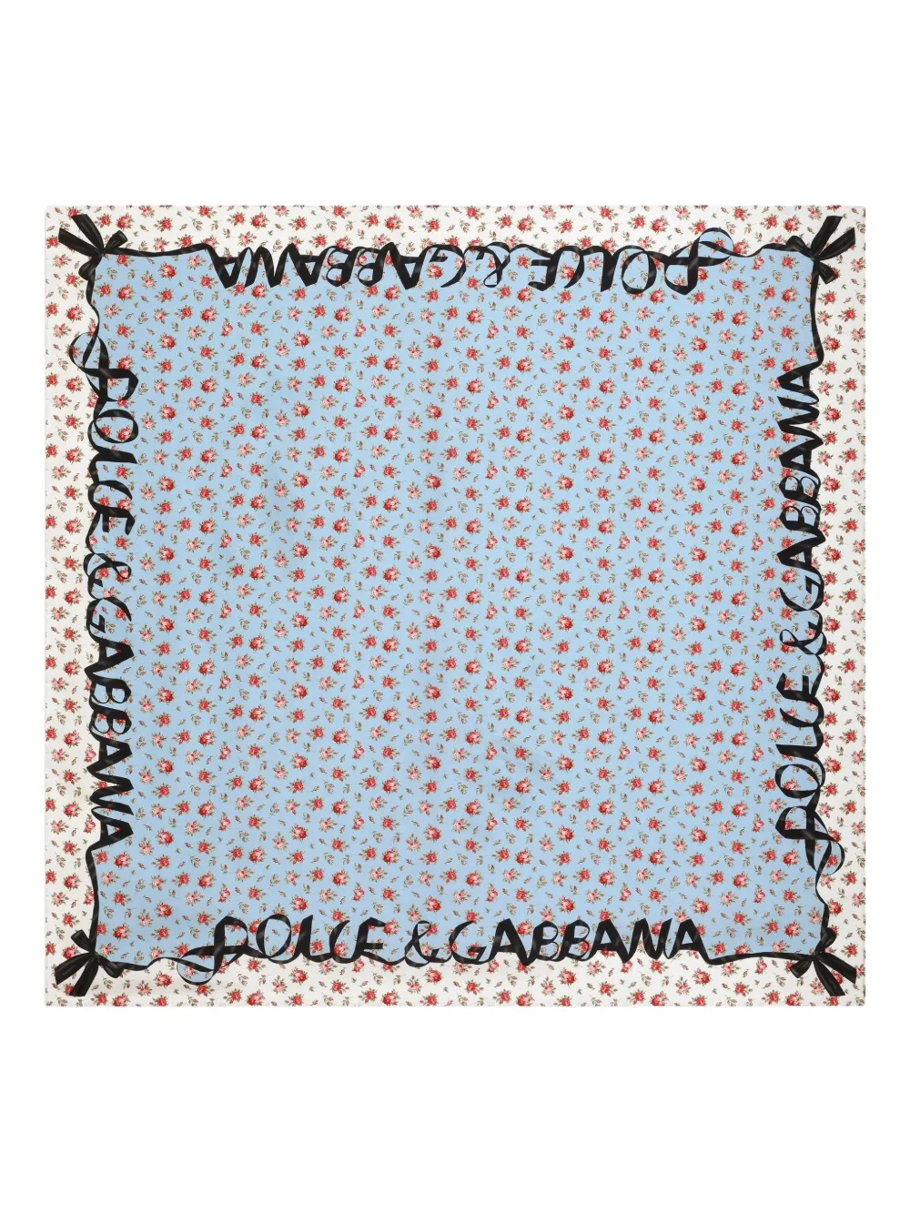 

Шарф-лента с цветочным принтом Dolce & Gabbana, синий