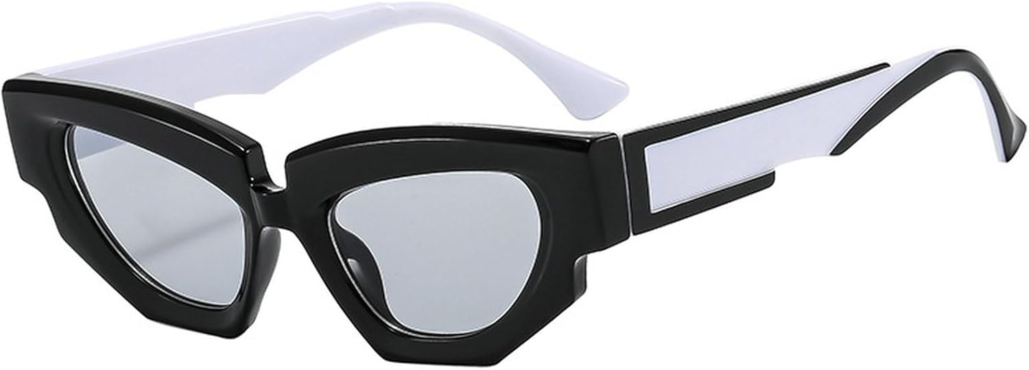 

Модные женские солнцезащитные очки «кошачий глаз» с многоугольным оправой, ретро-градиентные, мужские трендовые солнцезащитные очки с защитой от УФ-излучения UV400 Melrose, Black White