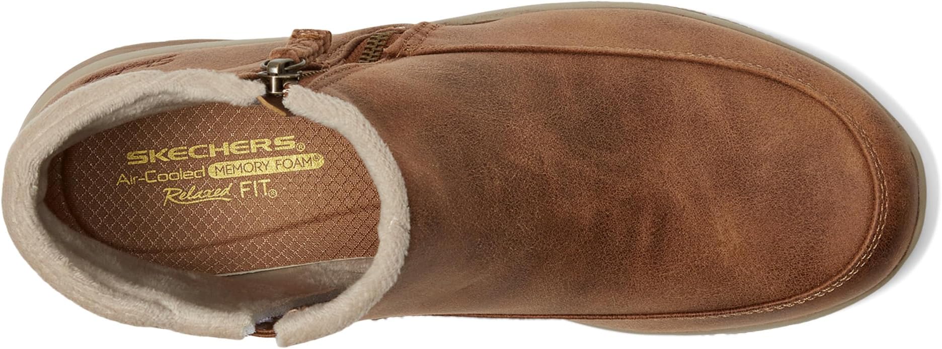 Ботинки женские SKECHERS Easy Going из гладкой веганской кожи, каштановый — фото 2